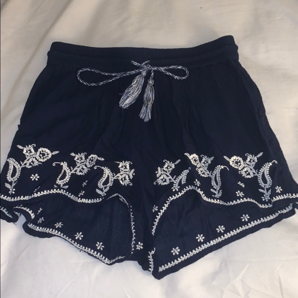 Blue boho shorts